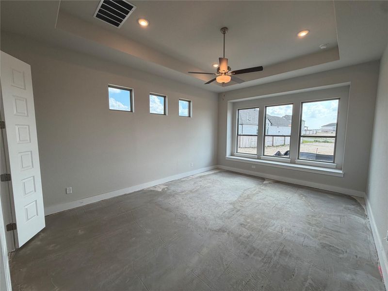 Primary Bedroom with tray ceiling