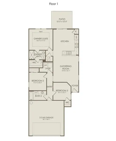 2D floor plan layout of this home in Sun City Peachtree, Griffin, GA (Image 4).