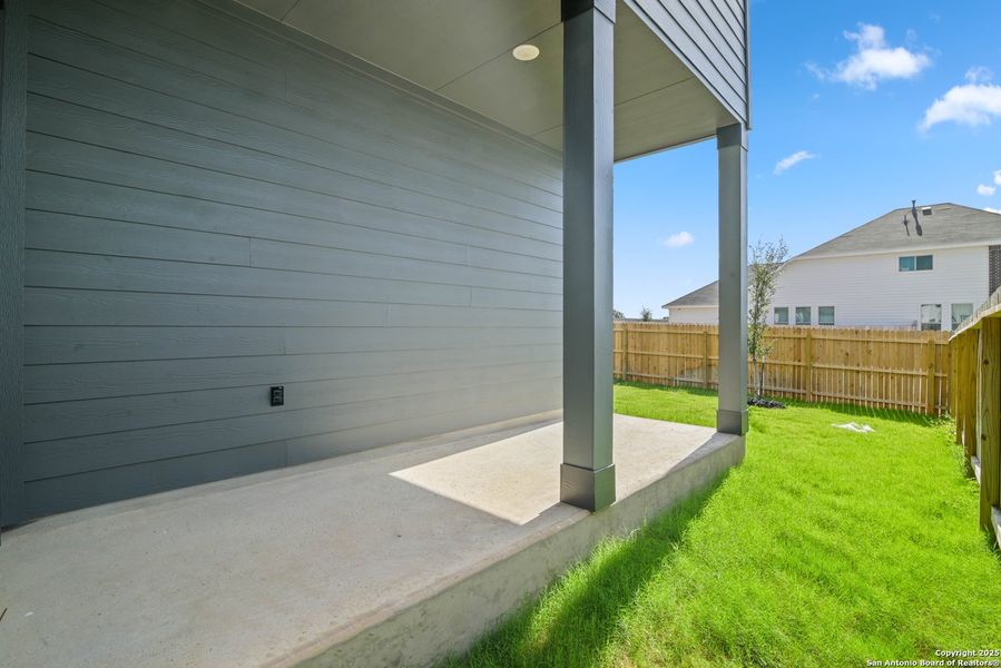 Exterior details and patio area of a home in Morgan Meadows, San Antonio (Image 2). Exterior details and patio area of a home in Morgan Meadows, San Antonio (Image 2).