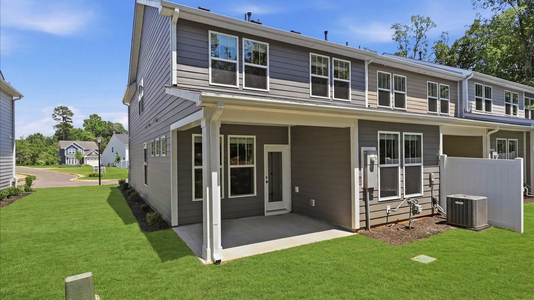 Exterior details and patio area of a home in Pelham Crossing Villas, Greenville (Image 3). Exterior details and patio area of a home in Pelham Crossing Villas, Greenville (Image 3).