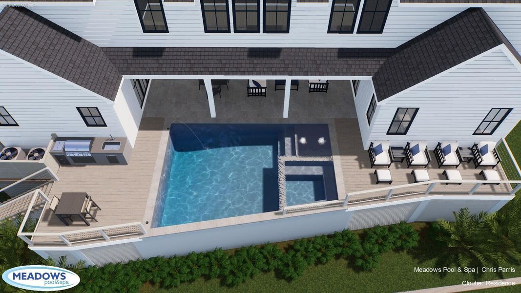 Exterior details and patio area of a home in Daniel Island Park, Charleston (Image 3).