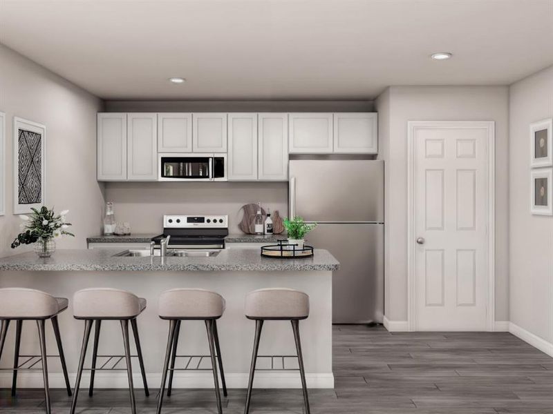 Furnished interior view inside a new home in Villages of Mayfield, Cleburne (Image 10). Furnished interior view inside a new home in Villages of Mayfield, Cleburne (Image 10).