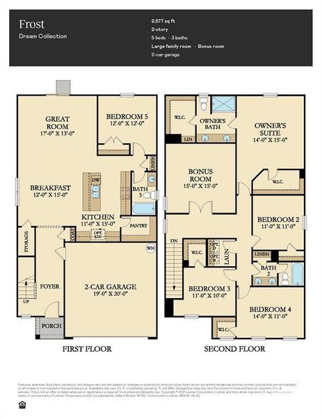 Versatile Frost Floor Plan by Lennar