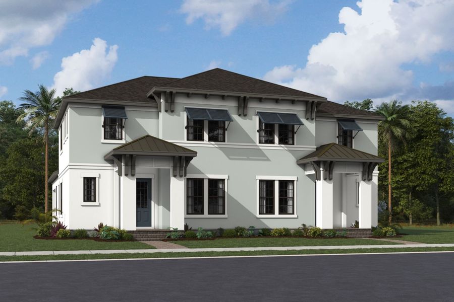 Representative exterior photo of a completed home built from the Felicia by Mattamy Homes in Newfield, Palm City, FL (Image 16). Representative exterior photo of a completed home built from the Felicia by Mattamy Homes in Newfield, Palm City, FL (Image 16).