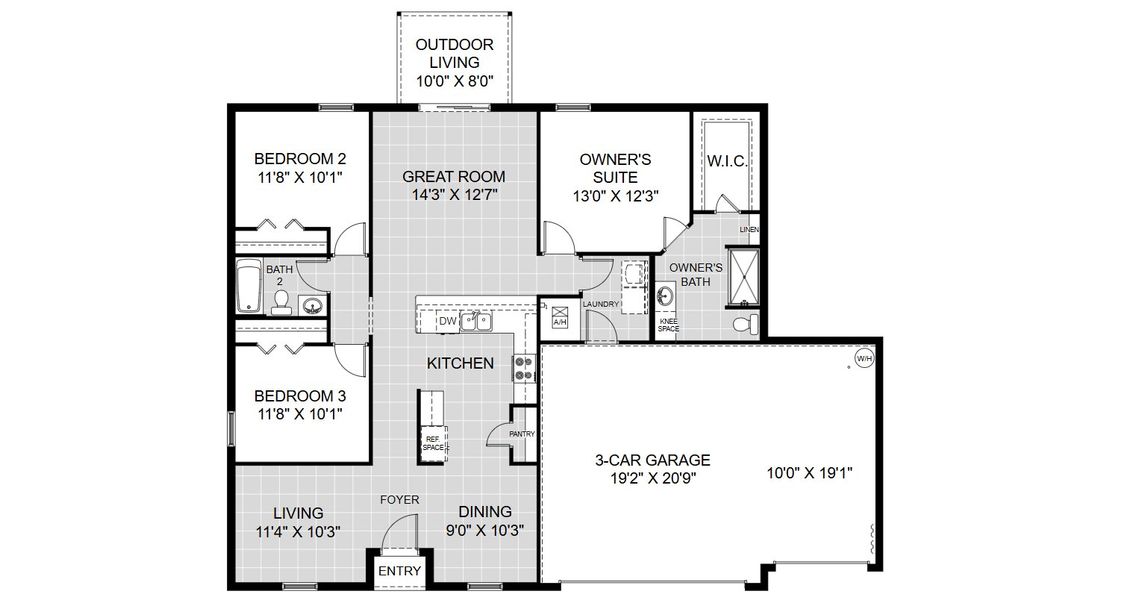 2D floor plan layout of this home in Lehigh Acres, Lehigh Acres, FL (Image 3).