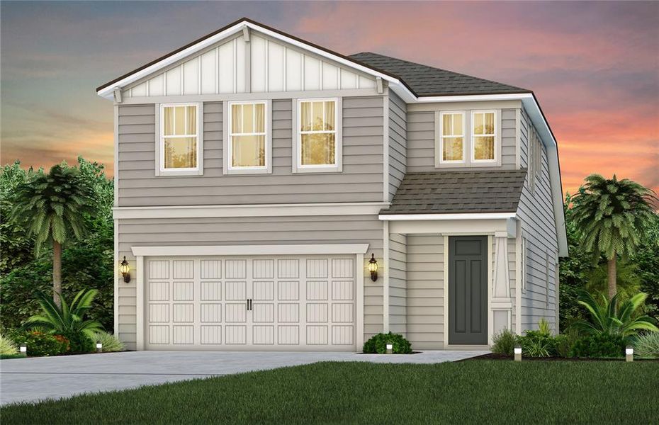 Front exterior of a new home in Seminole Palms, Palm Coast, FL, highlighting curb appeal (Image 1). Front exterior of a new home in Seminole Palms, Palm Coast, FL, highlighting curb appeal (Image 1).