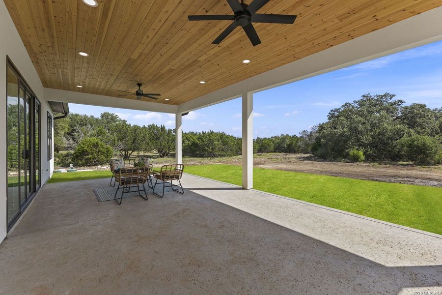 Exterior details and patio area of a home in , Bandera (Image 28).