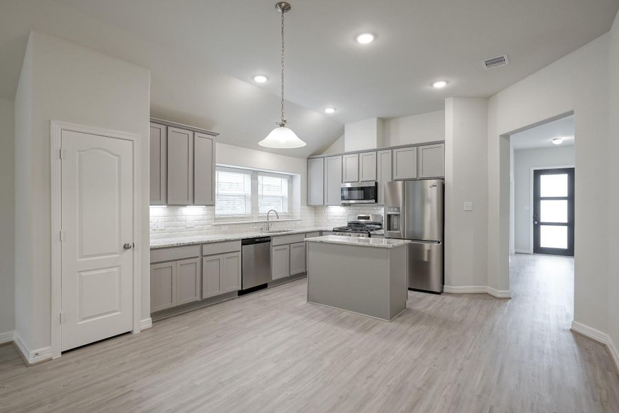 Kitchen open to living room