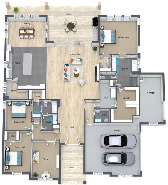 2D floor plan layout of this home in The Retreat, Cleburne, TX (Image 6). 2D floor plan layout of this home in The Retreat, Cleburne, TX (Image 6).