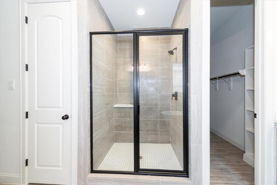 Walk in shower in master bathroom