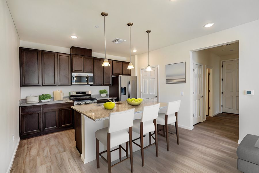 Representative furnished interior of a home built from the Vyktorea II by Lokal Homes in Gateway Commons, Denver (Image 5).