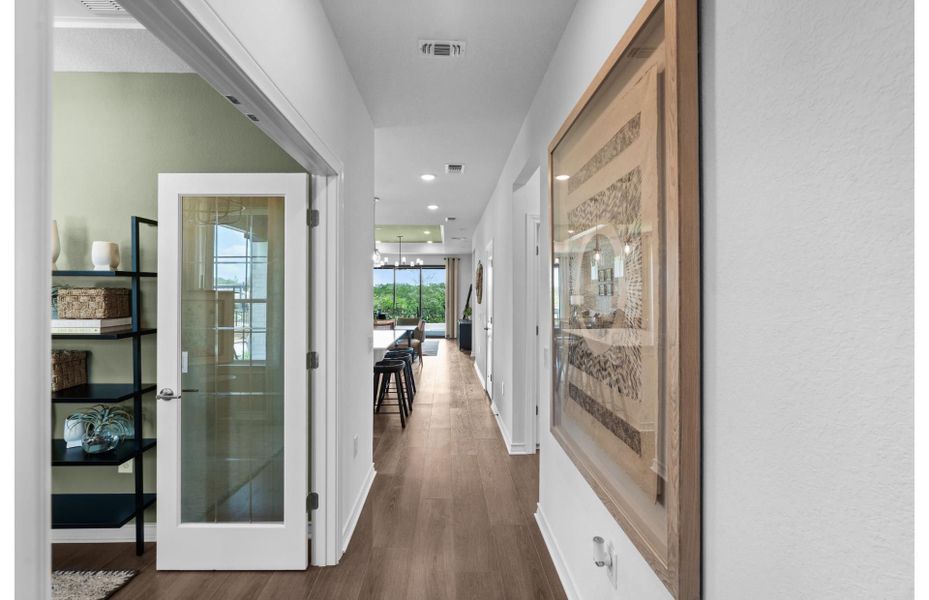 Furnished interior view inside a new home in Del Webb New Braunfels at Veramendi, New Braunfels (Image 16). Furnished interior view inside a new home in Del Webb New Braunfels at Veramendi, New Braunfels (Image 16).