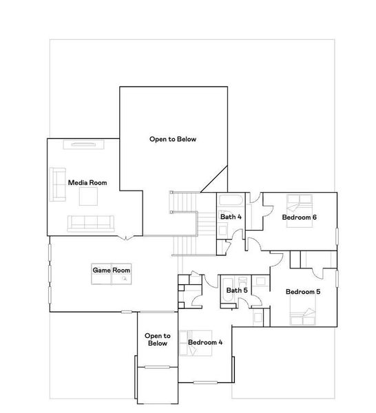 2D floor plan layout of this home in Samara: Wentworth, League City, TX (Image 3).