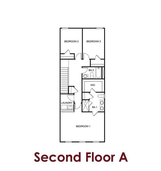2D floor plan layout of this home in The Grove at Mundy Mill, Gainesville, GA (Image 5).