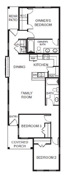 2D floor plan layout of this home in Blanco Vista, San Marcos, TX (Image 5).