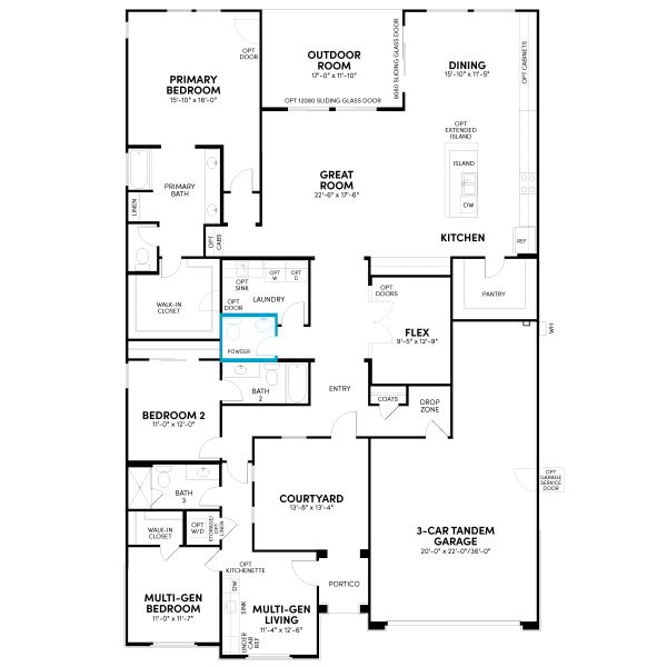 2D floor plan layout for the Solstice Phase 2b by Brookfield Residential in Mariposa at Blossom Rock, Apache Junction, AZ (Image 25).