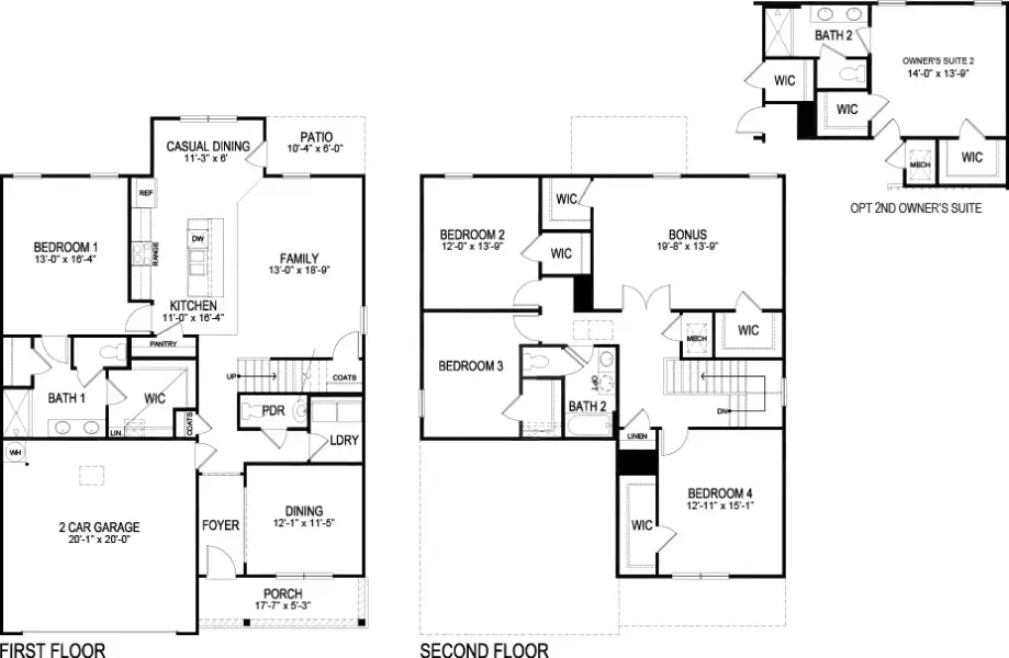 2D floor plan layout of this home in Creekside Ridge, Dandridge, TN (Image 2).