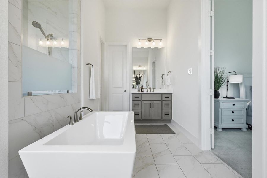 Furnished interior view inside a new home in Elyson, Katy (Image 15).