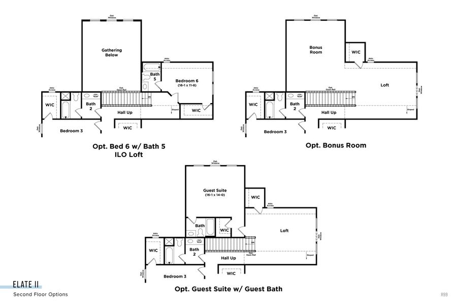 2D floor plan layout for the Elate II by DRB Homes in Northridge Park, Murfreesboro, TN (Image 7).