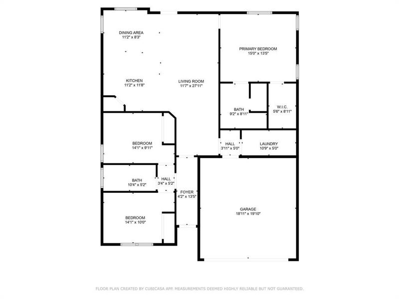 View of home floor plan with measurements