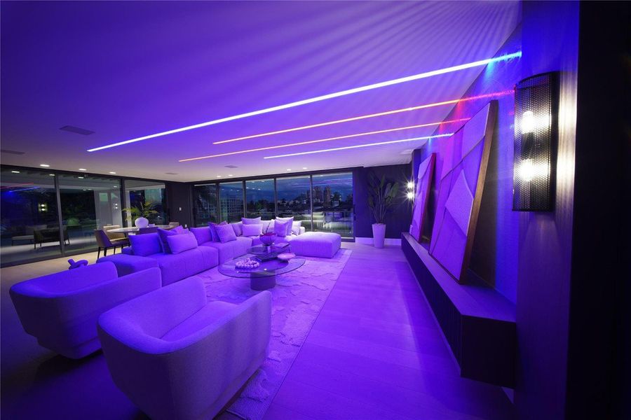 3rd floor lounge room night lighting