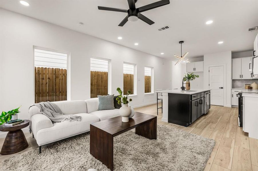 Furnished interior view inside a new home in , Dallas (Image 13). Furnished interior view inside a new home in , Dallas (Image 13).