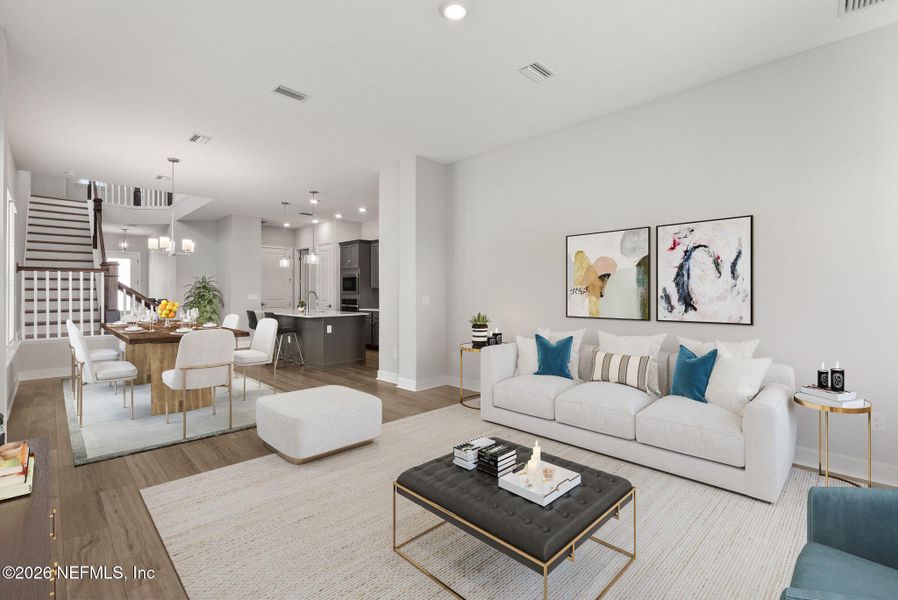 Furnished interior view inside a new home in Granville at eTown 38', Jacksonville (Image 12).