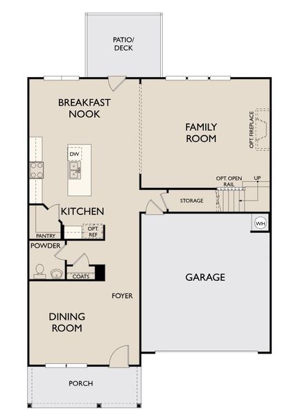2D floor plan layout for the Hampstead by Ashton Woods in Arbors at Richland Creek, Buford, GA (Image 3).