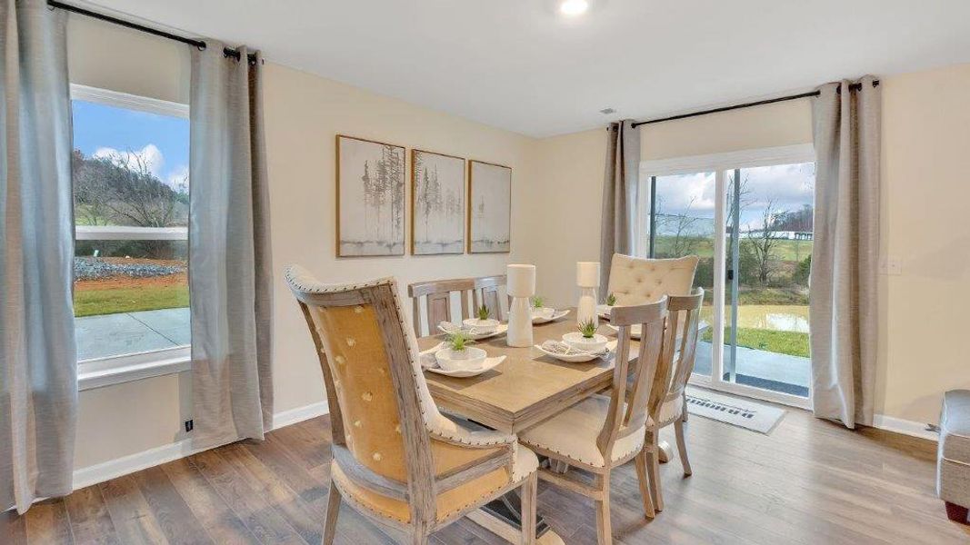 Furnished interior view inside a new home in The Hideaway at Fox Meadows, Bluff City (Image 7).