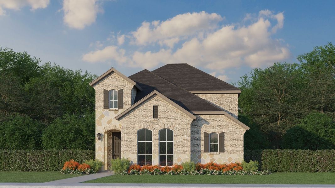 Plan 1459 Elevation A with Stone Plan 1459 Elevation A with Stone