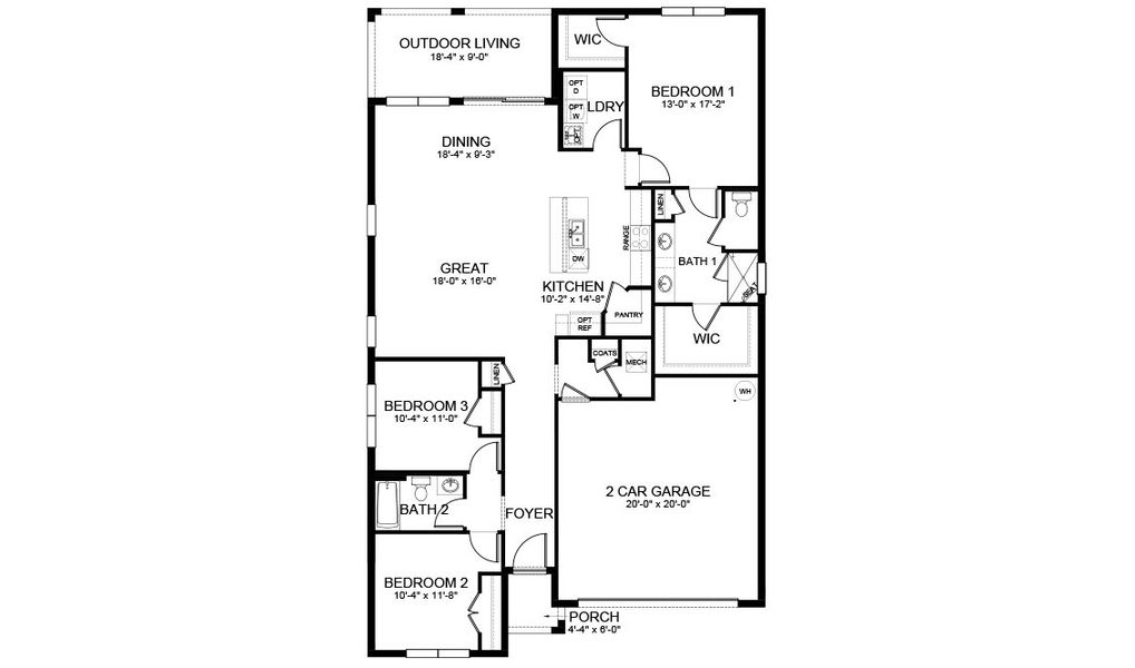 2D floor plan layout of this home in Stonewater, Cape Coral, FL (Image 2).