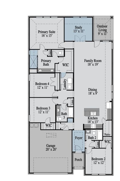 2D floor plan layout of this home in Elevon, Lavon, TX (Image 5).