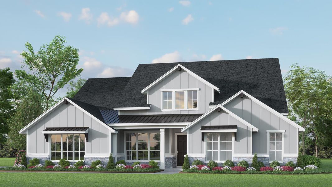 Elevation D with Stone | Concept 3009 at Hidden Creek Estates in Van Alstyne, TX by Landsea Homes