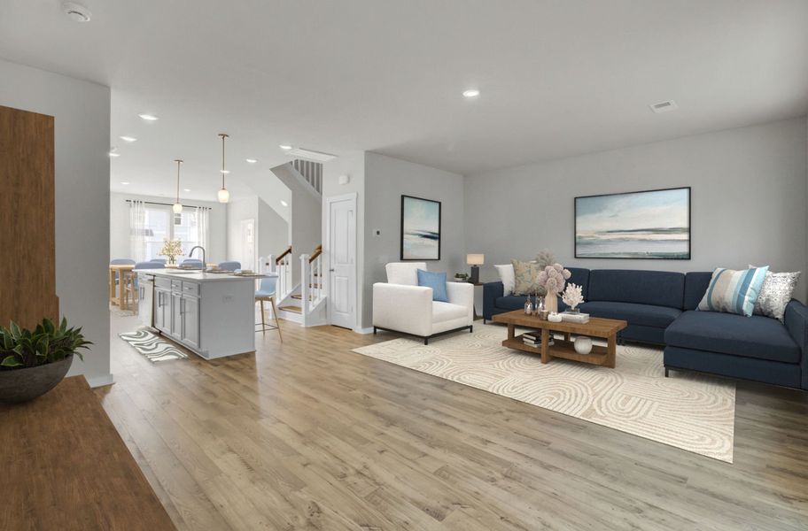 Furnished interior view inside a new home in Indigo Grove Townhomes, Johns Island (Image 9).