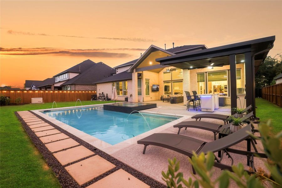 Relax in the lounge chairs and take in the breathtaking view of the open sky—the perfect place to unwind and enjoy your own private backyard retreat.