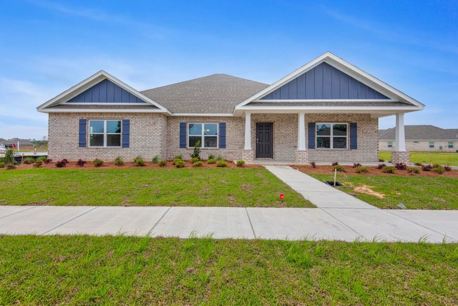 Representative exterior photo of a completed home built from the Walton by Holiday Builders in Yellow River Ranch, Milton, FL (Image 10).