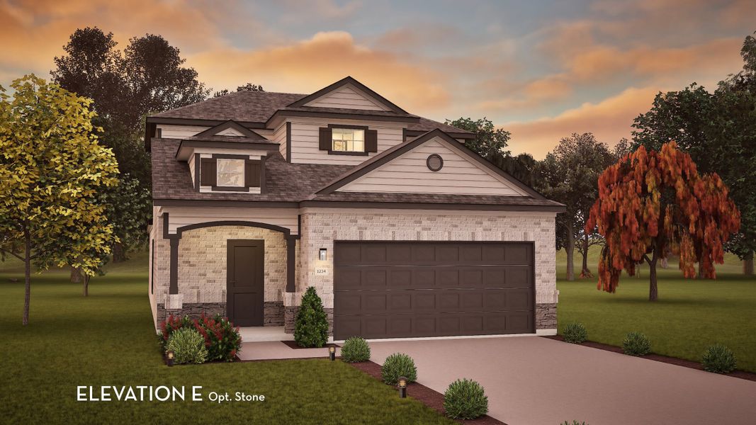 Representative exterior photo of a completed home built from the Mesquite by CastleRock Communities in The Canopies, Splendora, TX (Image 17).