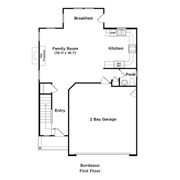 2D floor plan layout of this home in Sidney Creek Single Family, Zebulon, NC (Image 3).