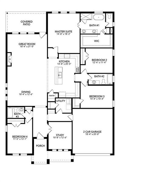 2D floor plan layout of this home in Sheppard's Place, Waxahachie, TX (Image 3). 2D floor plan layout of this home in Sheppard's Place, Waxahachie, TX (Image 3).