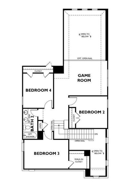 2D floor plan layout of this home in Woodhavyn 40', Magnolia, TX (Image 3).