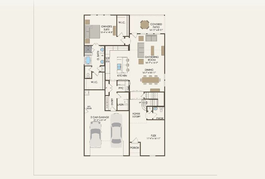2D floor plan layout of this home in Wilson Creek Meadows, Celina, TX (Image 3).