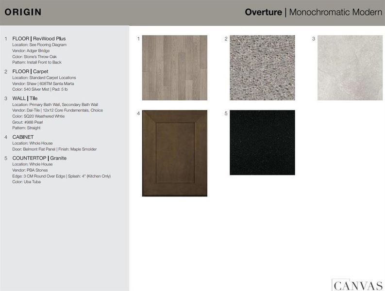 2323 Buffalo Bayou Way design selections. Home is currently under construction and selections are subject to change.