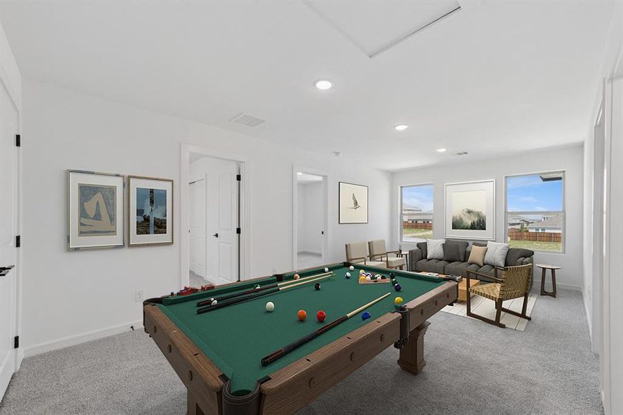 Furnished interior view inside a new home in Aspire at Noble Ridge, Howe (Image 27). Furnished interior view inside a new home in Aspire at Noble Ridge, Howe (Image 27).