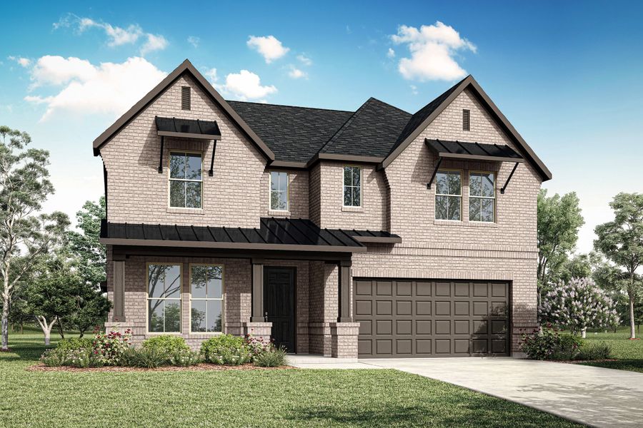 Representative exterior photo of a completed home built from the Emery by Tri Pointe Homes in Bridgewater, Midlothian, TX (Image 17). Representative exterior photo of a completed home built from the Emery by Tri Pointe Homes in Bridgewater, Midlothian, TX (Image 17).