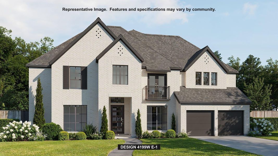 Front exterior of a new home in Palmera Ridge, Leander, TX, highlighting curb appeal (Image 1). Front exterior of a new home in Palmera Ridge, Leander, TX, highlighting curb appeal (Image 1).