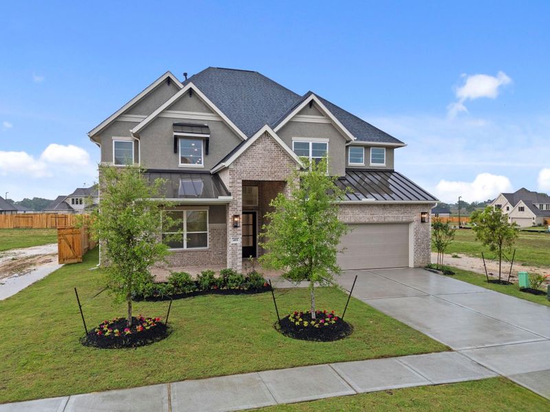 Front exterior of a new home in Briarley, Montgomery, TX, highlighting curb appeal (Image 24).