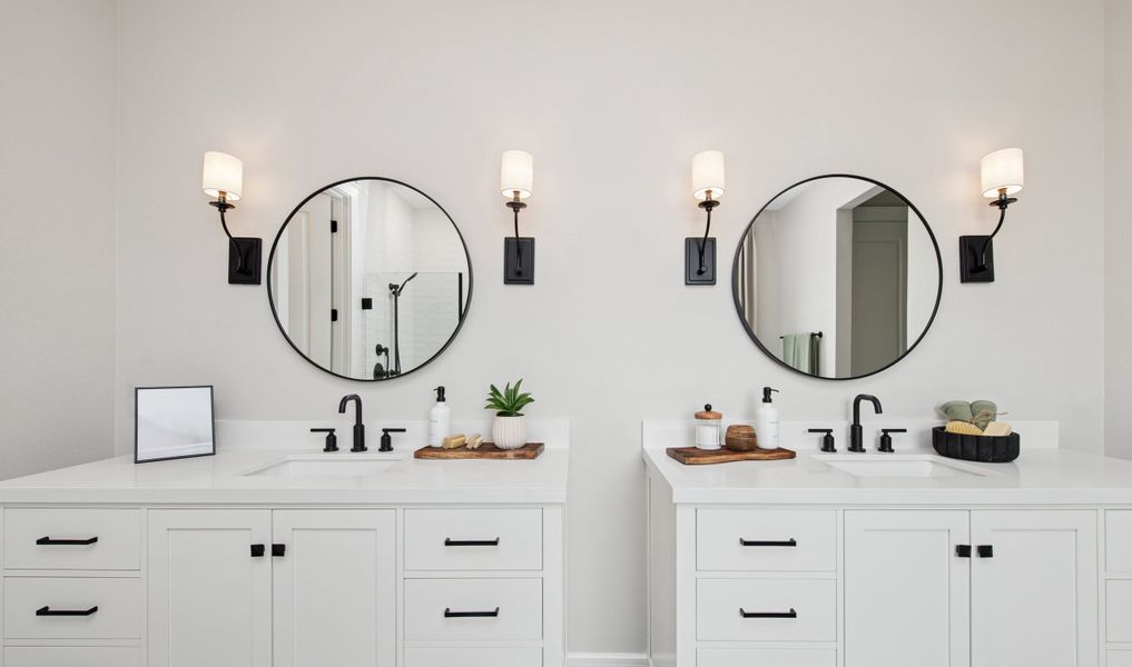 Primary bath with freestanding vanity Primary bath with freestanding vanity