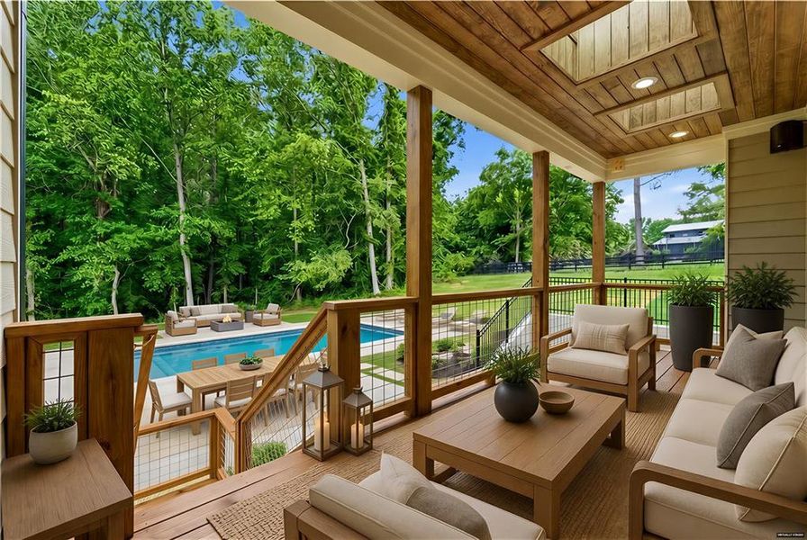Exterior details and patio area of a home in , Canton (Image 28).
