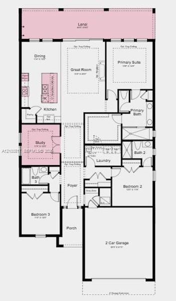 Additional Highlights Include: gourmet kitchen, tray ceiling in the primary suite, great room and study, 8' interior doors, 4' garage extension, study with French doors, covered extended lanai, and pool and spa prewire.