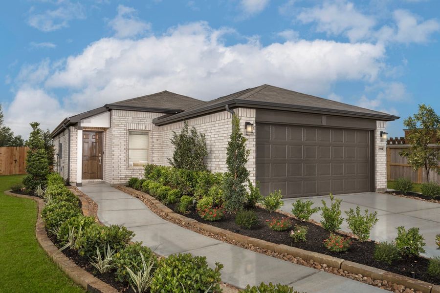 Representative exterior photo of a completed home built from the 1234 by KB Home in Vida Costera, Texas City, TX (Image 2). Representative exterior photo of a completed home built from the 1234 by KB Home in Vida Costera, Texas City, TX (Image 2).